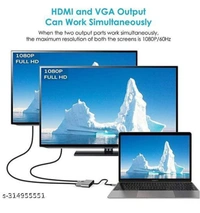 Type C to HDMI 4K@30Hz Adapter and VGAAdapter, 2 in 1 Adapter