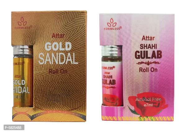 Set of 2 Shahi Gulab and Gold Sandal 7ml attars - Free Delivery