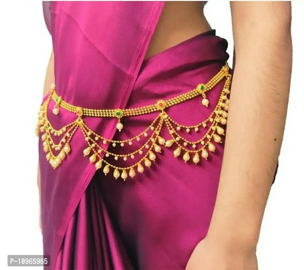 Elegant Alloy Kamarband For Women - Gold, Free Delivery