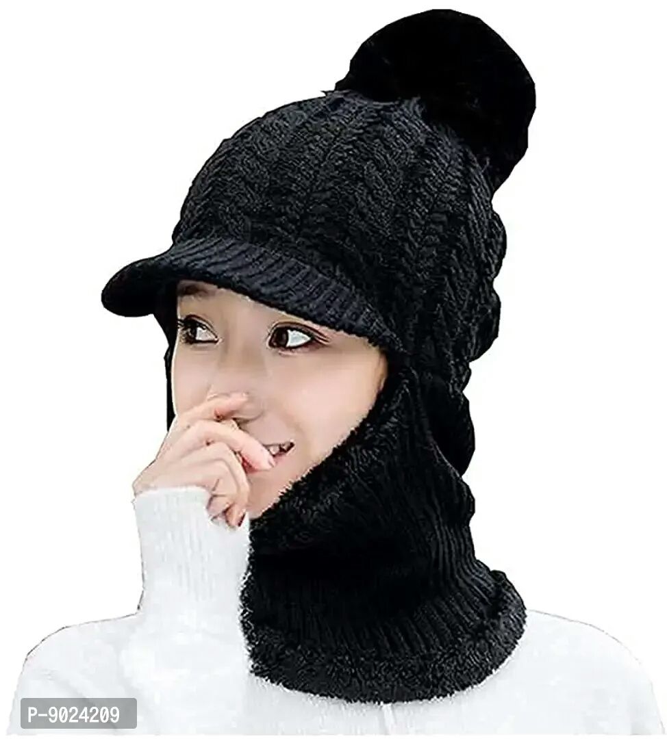 Girls hat with scarf hot sale attached