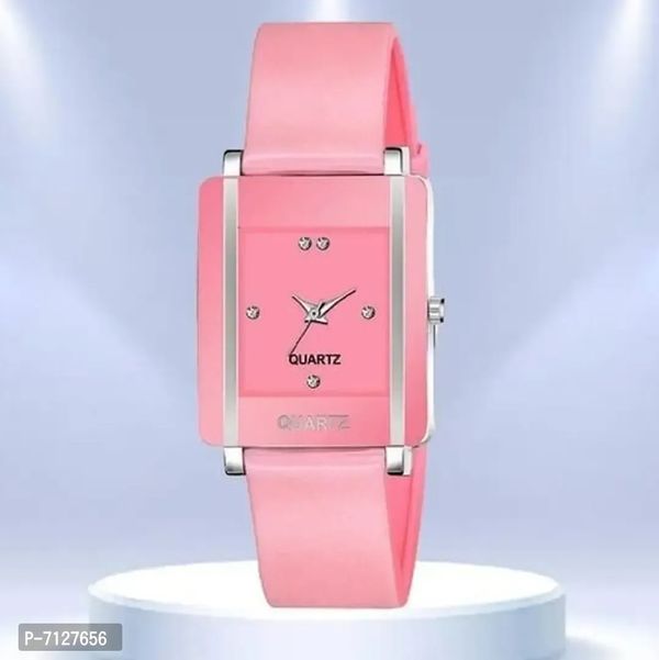 Stylish PU Analog Watches For Women Pack Of 1 - Pink, Free Delivery