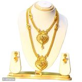 ETHNICKING Gold Plated Fashion Bridal Partywear Antique Bridal Latest Jewellery For Women Stylish - Gold, Free Delivery, Free Size