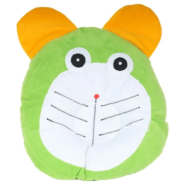 FAIRBIZPS Baby Pillow Cotton Cat Design Baby Pillow with Memory Foam for Comfort and Baby Safety (Green) - GREEN