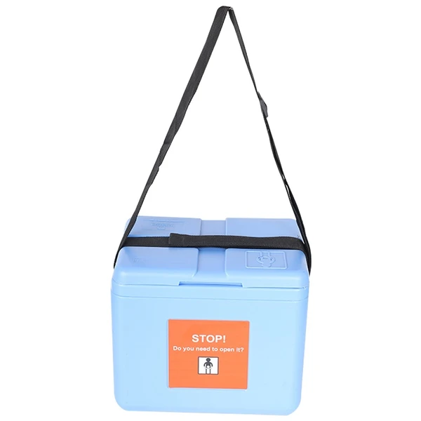 FAIRBIZPS Mini Vaccine Carrier Box with 2 Ice Pack Small Vaccine Storage Box (0.90 Ltr) Blue - BLUE