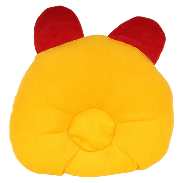 FAIRBIZPS Baby Pillow Cotton Cat Design Baby Pillow with Memory Foam for Comfort and Baby Safety (Light Brown) - YELLOW