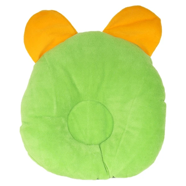 FAIRBIZPS Baby Pillow Cotton Cat Design Baby Pillow with Memory Foam for Comfort and Baby Safety (Green) - GREEN