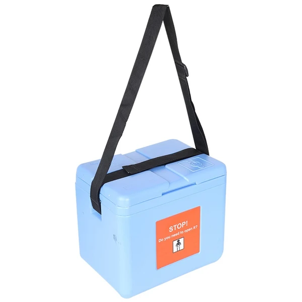 FAIRBIZPS Mini Vaccine Carrier Box with 2 Ice Pack Small Vaccine Storage Box (0.90 Ltr) Blue - BLUE