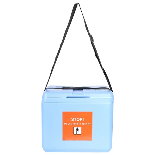 FAIRBIZPS Mini Vaccine Carrier Box with 2 Ice Pack Small Vaccine Storage Box (0.90 Ltr) Blue - BLUE