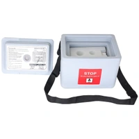 FAIRBIZPS Short Range Vaccine Carrier Box, Vaccine Transport Box with 2 Ice Packs, Vaccine Carriers For Hospital, Temperature Controller Vaccine Storage capacity 0.90 Ltr - GREY