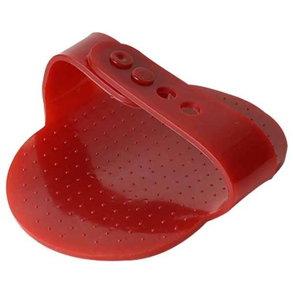 FAIRBIZPS Pet Bath Comb Massage Comb with Ring Handle Rubber Bristles Hand Brush Band Comb for Dogs & Cats (Red)