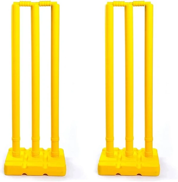 FAIRBIZPS Cricket Stumps with Stand Cricket Kit Plastic Wickets for Cricket Standard Wickets for Cricket Ground (PAC 2)