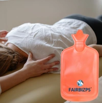 FAIRBIZPS Hot Water Bag for Pain Relief Large Capacity Manual Hot Water Bag for Back Pain, Period Pain, Neck and Shoulders Pain (Orange)