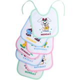 FAIRBIZPS Soft Cotton Baby Bibs Washable Waterproof 7 Days Printed Baby Bibs Apron for Baby Feeding (Pack of 7)