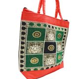 Tote Bag for Women with Zip, Stylish Cotton Handbags, Tote Grocery Portable Bag - Regular, Multicolor