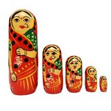 Handmade Indian Wooden Toys Nesting Doll Stacking Dolls Russian Matryoshka Doll - H-14 B-4 L-14, Multicolour