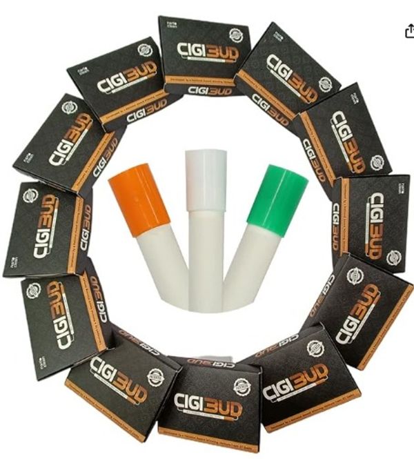 Cigibud filters |Nanoclean anti smoking filters|stoptar smoking filters|filters to quit smoking|filters for smoking|smoking filters|safety filters for smoking|regular smoking filters|tar reduction filters|smoking filters for daily use|multi-filtering helps to reduce tar and smoke and also helps to quit smoking - Orange 180 Pcs, White 120 Pcs and Green 60 Pcs - ‎12D x 12W x 22H Centimeters, Orange Green White