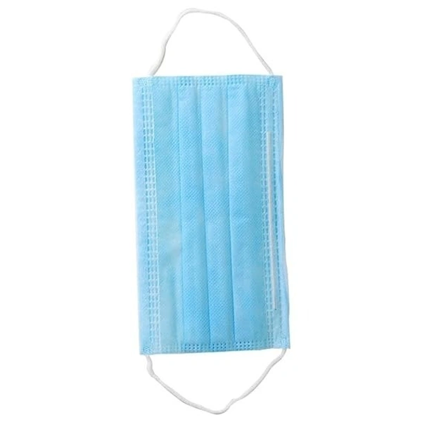 FAIRBIZPS Fabric Disposable Face Mask with Nose Clip (Blue, Pack of 50), 3 Ply Mask, Suitable for Home, School, Office and Outdoors