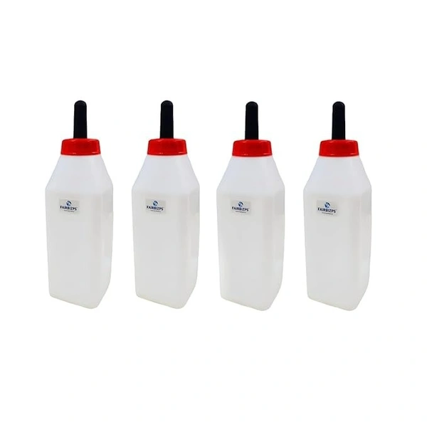 FAIRBIZPS Calf Feeding Milk Bottle, Milk Feeding Bottle for Calf with Nipple, Calf Feeding Bottle White, 2.5 Liter