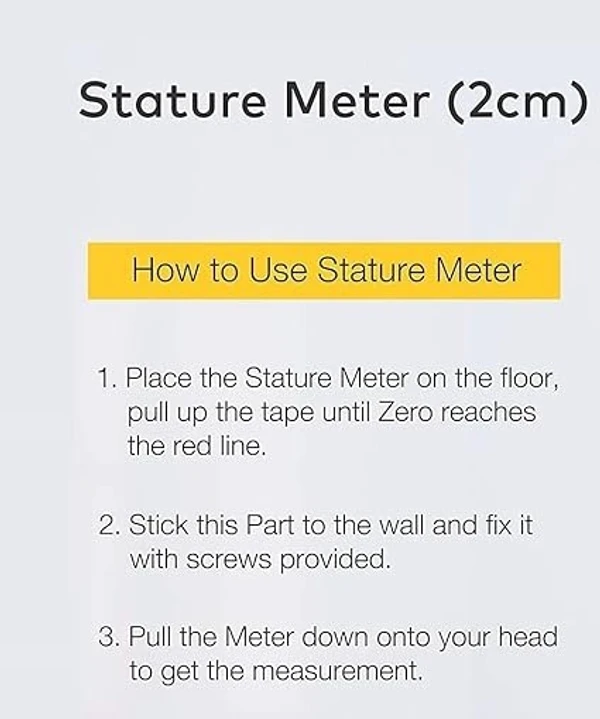 FAIRBIZPS Roll Ruler Wall Mounted Growth Stature Meter Height Tall Measure Measuring Tape (2m/200CM) Pac of 2