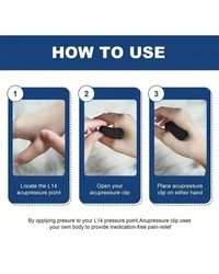 FAIRBIZPS Sugar Control LI4 Acupressure Point Clip | Headache, Migraine &Tension Relief | Light Weight (PACK OF 2) - Black