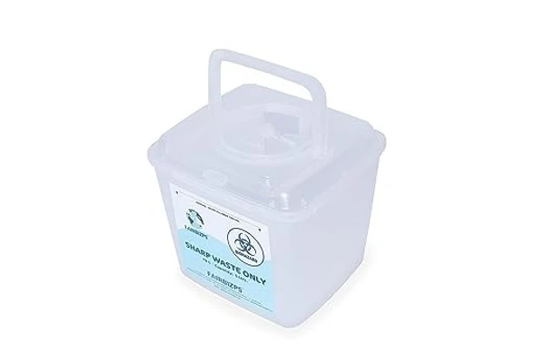 FAIRBIZPS Bio-Medical Sharps Container Waste Box, Glass Waste and Metallic Implants, Bio-hazard, Bio-Medical Sharps Container Puncture Proof Box 5 LTR.