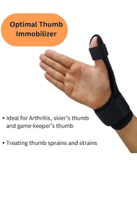 FAIRBIZPS Fairbizps Premium Thumb Splint Support for Right or Left Hand – Brace for Pain Relief, Sprains, Tendonitis & Soft Tissue Injuries | Allows Free Hand Movement | Ideal for Sports | Men & Women – Black - Black