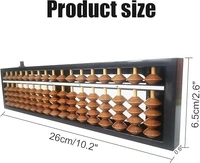 FAIRBIZPS 7 Column (10.2 inch) Plastic Math Abacus, Math Calculating Tool with Reset Button for Blind  Adults Kids(Brown) - 13 Column