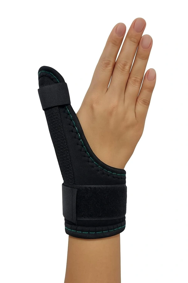 FAIRBIZPS Fairbizps Premium Thumb Splint Support for Right or Left Hand – Brace for Pain Relief, Sprains, Tendonitis & Soft Tissue Injuries | Allows Free Hand Movement | Ideal for Sports | Men & Women – Black - Black