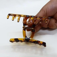 PALAK SAXENA Palak Saxena Hair Accessories Golden Plastic Hair Clutch for Women Medium Size Trendy Hair Clip Pack of 6 Hair Claw - 10 x 2 x 2.7 Centimeters