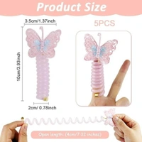 PALAK SAXENA Spiral Hair Ties for Girls | Butterfly Cute Hair Band | Hair Band for Kids | Elastic Hair Tie Ponytail Holder | Ponytail Hair Band | Candy Colors Spiral Girls (PACK OF 4) (2, Yellow) - 7.6 x 5.1 x 5.1 Centimeters