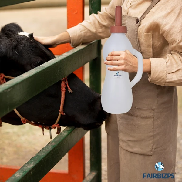 FAIRBIZPS Calf Feeding Milk Bottle with Food Grade Quality Nipple (2 Liter)