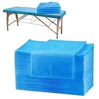 FAIRBIZPS Disposable Non-Woven Bed Sheet for Hospital, Hotel, Spa and Beauty Parlor (Blue, 31 x 70 Inch/ (80 x 180cm) (Pack of 10) - (80x180) cm, Blue