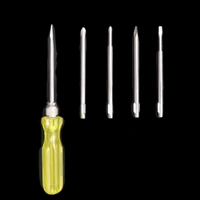 FAIRBIZPS  5-in-1 Magnetic Screwdriver Set with Tester – Slotted, Phillips & Poker Tips | Durable Steel Blades with Non-Slip Grip Handle | Multipurpose Toolkit for Home & Office Use
