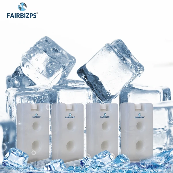 FAIRBIZPS Ice Packs for Vaccine Carrier Box Reusable Long Lasting Freezer Ice Blocks Multipurpose Use Gel Pack (Capacity- 0.4 Liter) Pack of 4