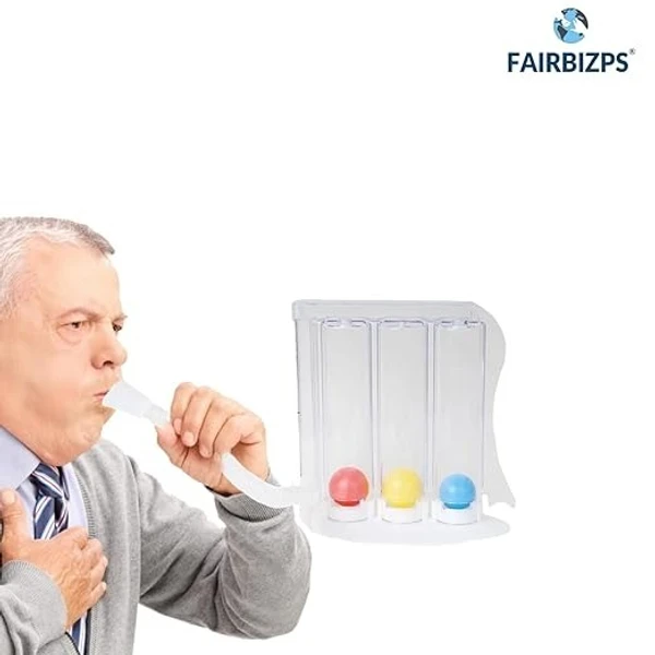 FAIRBIZPS 3 Balls Incentive Spirometer Breathing Exerciser for Deep Breathing Lung Exercise | Hygienic Portable Respiratory Exerciser
