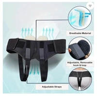 FAIRBIZPS Adjustable Supportive Hernia Belt for Men | Double-Sided Inguinal Pain Relief Strap - Large, Black