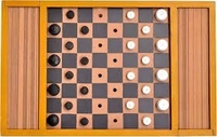 FAIRBIZPS  Draught Board Game In Braille For The Blind With Black And White Pieces, kids, Strategy, Brown - Standard