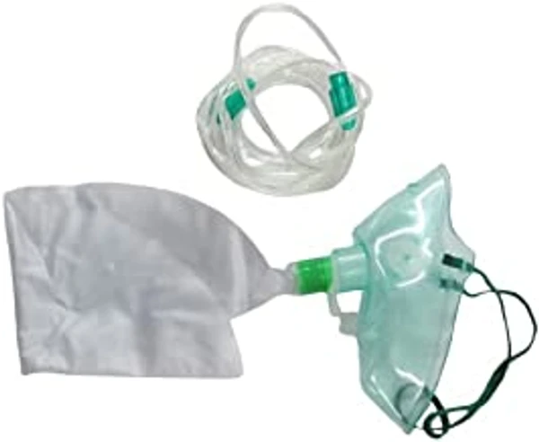 FAIRBIZPS Adjustable Adult Oxygen Mask/High Concentration Mask with Non-Rebreather Bag & Tubing for Oxygen Therapy