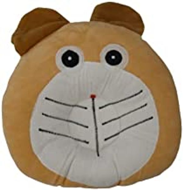 FAIRBIZPS Baby Pillow Cotton Cat Design Baby Pillow with Memory Foam for Comfort and Baby Safety (Light Brown)