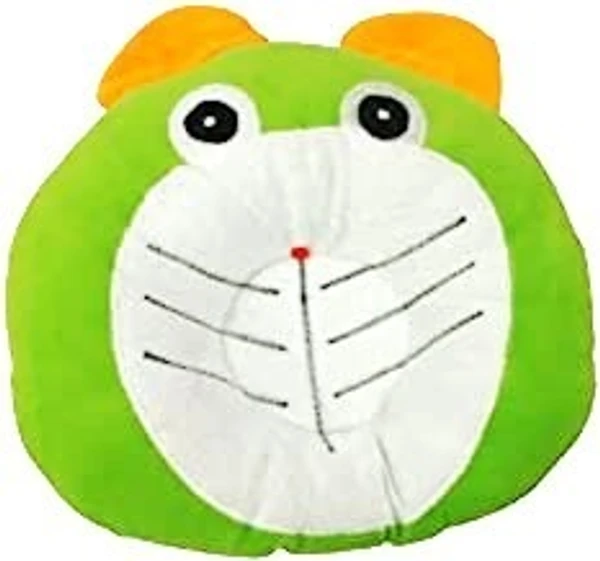 FAIRBIZPS Baby Pillow Cotton Cat Design Baby Pillow with Memory Foam for Comfort and Baby Safety (Green) - GREEN