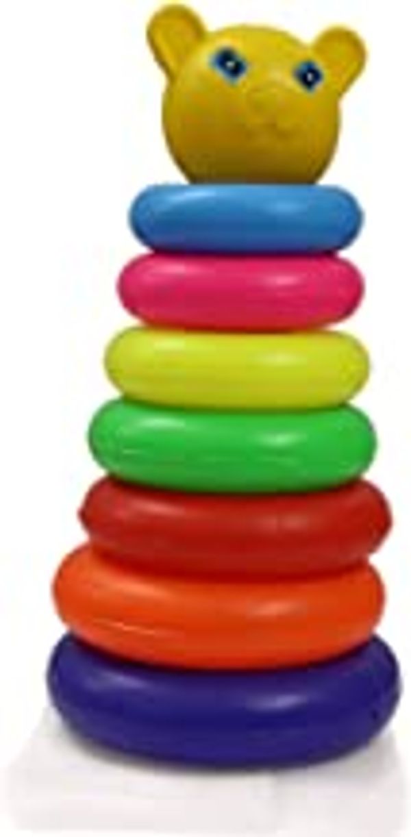FAIRBIZPS Baby Stacking Toy, Rainbow Stacker Plastic Multicolor Rainbow Rings, Stacker Toys for Babies, Rainbow Stacking Rings Baby Toy, Stacker Toys for Infants and Toddlers