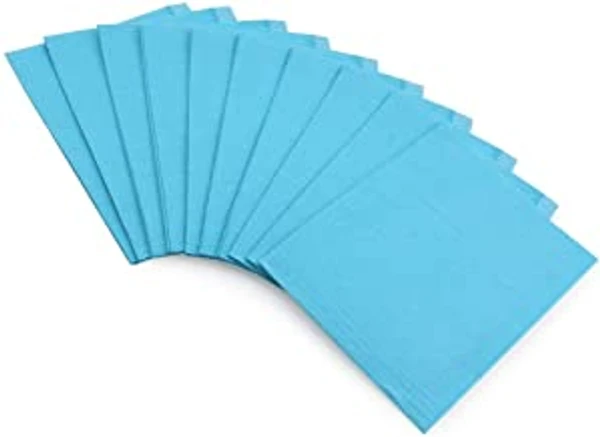 FAIRBIZPS Disposable Dental Bib Waterproof Dental Patient Bibs Tattoo Bibs Tattoo Tray Covers and Dental Napkins Dentist Bibs - Blue (50 Pcs.))