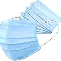 FAIRBIZPS Fabric Disposable Face Mask with Nose Clip (Blue, Pack of 50), 3 Ply Mask, Suitable for Home, School, Office and Outdoors