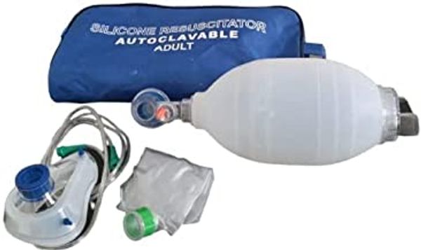 FAIRBIZPS Medical Rebreathing Ambu Bag for Adult Silicone Reusable Oxygen Reservoir Bag for Hospital, Clinic and Home (2600ml) Pack of 2