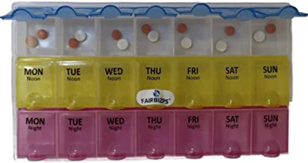 FAIRBIZPS Pill Medicine Organizer Reminder Storage Box 7-Day Medicine Planner Tablet Storage Container