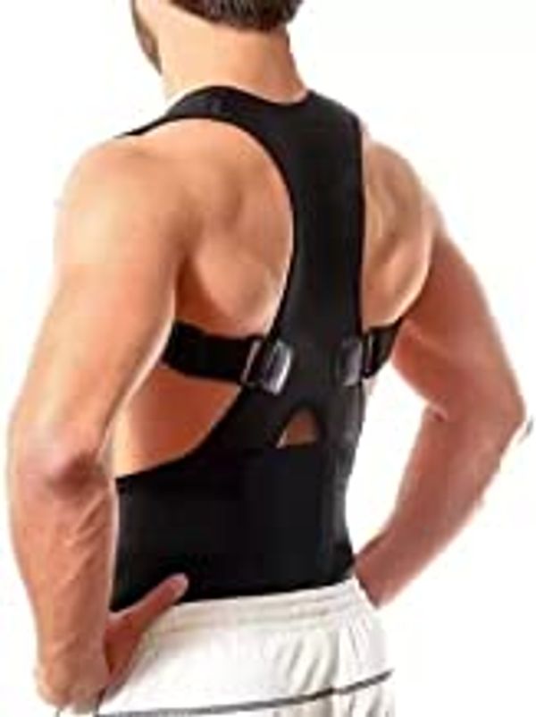 FAIRBIZPS Posture Corrector Magnetic Back Support Belt Posture Shoulder Belt for Pain Relief Back & Abdomen Support