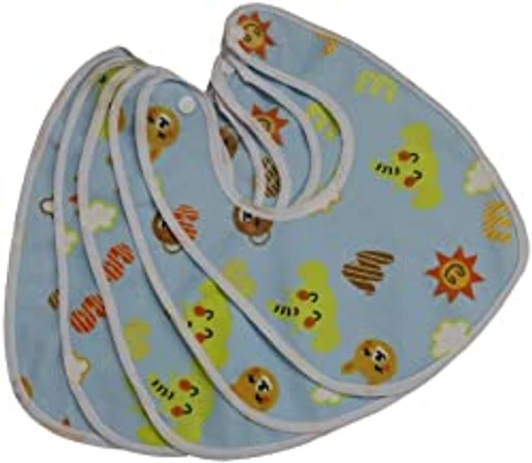 FAIRBIZPS Soft Baby Bibs Washable Waterproof Printed Baby Bibs Apron with Button for Baby Feeding- Set of 5