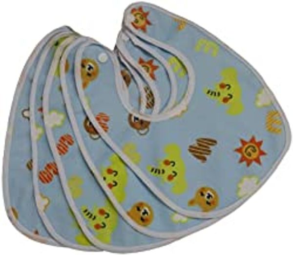 FAIRBIZPS Soft Baby Bibs Washable Waterproof Printed Baby Bibs Apron with Button for Baby Feeding- Multicolor