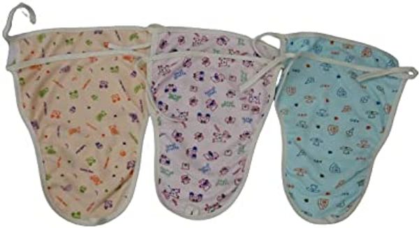 FAIRBIZPS Soft Cotton Baby Langot Cloth Diapers Washable Skin Friendly Baby Langot Reusable Cloth Nappies - Set of 6 (Pink Blue and Orange)