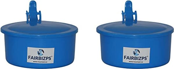 FAIRBIZPS Spitting Mug, Plastic Spit Mug, Spitting Mug for Old Age, Spit Bowl, Leakproof Spittoon Mug with Lid, Cough Spitting Box (300ml) Blue- Pack of 1